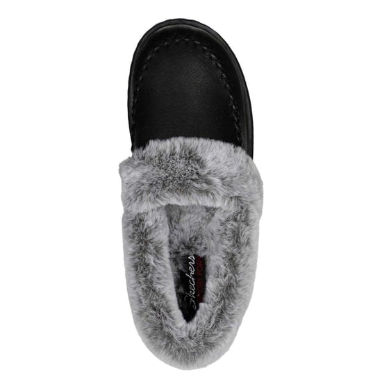 Skechers Dames Cosy CampF Leren Slippers (Zwart) - Image 3