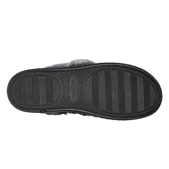 Skechers Dames Cosy CampF Leren Slippers (Zwart) - Image 4