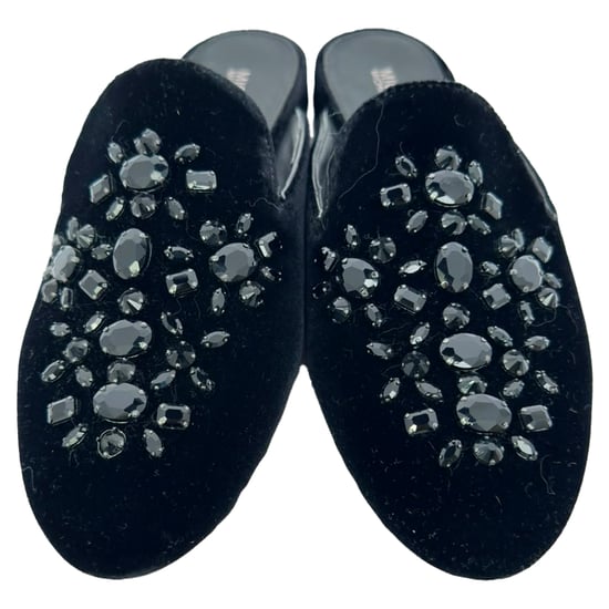 Michael Kors Crystal-Embellished Mules in Black Velvet - Image 3