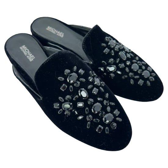 Michael Kors Crystal-Embellished Mules in Black Velvet - Image 5