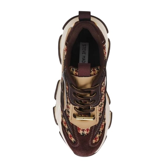 Steve Madden Possession-E-platformsneakers voor dames (Bruin/paars geruit) - Image 3
