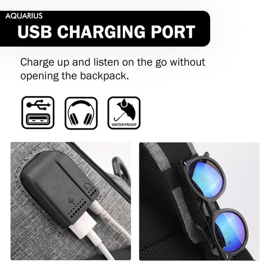 Aquarius Anti Theft Waterproof Backpack with USB Port for Laptop, Travel, 2 Pack - Image 3