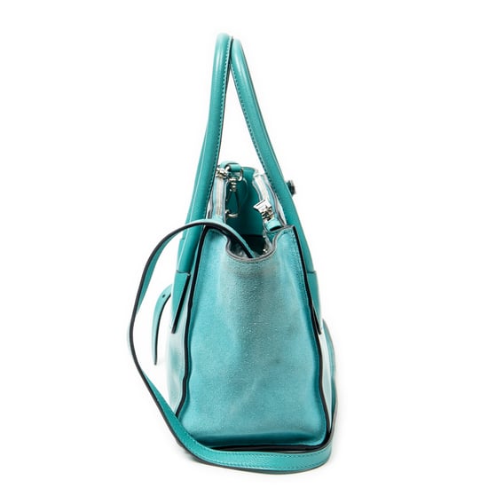 Small Twin Pocket Double Handle Tote Shoulder Bag - Image 3