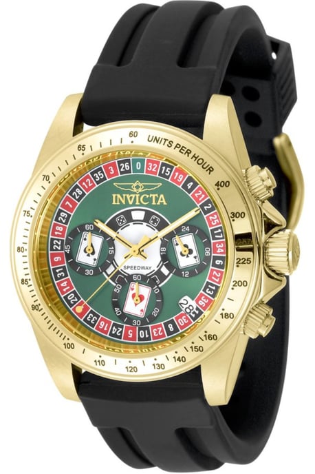 Invicta Speedway 50873 Herenhorloge - Quartz Uurwerk - Roestvrij Staal met Groene Wijzerplaat - 39 mm - Image 1