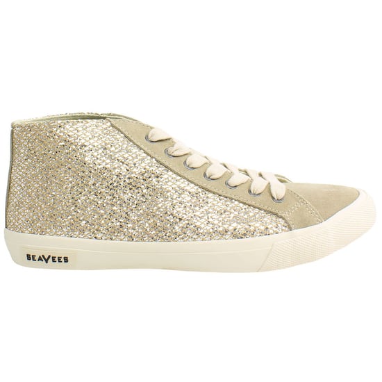 Seavees California Special Nova Glitter Womens Beige Plimsolls - Image 1