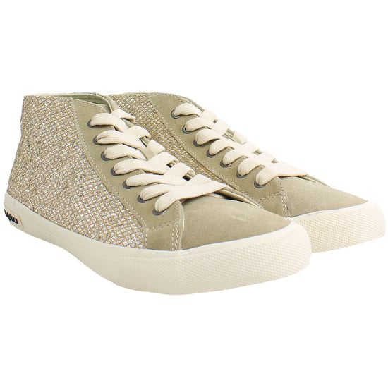 Seavees California Special Nova Glitter Womens Beige Plimsolls - Image 2