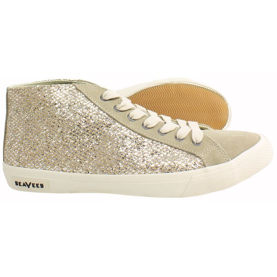 Seavees California Special Nova Glitter Womens Beige Plimsolls - Image 3