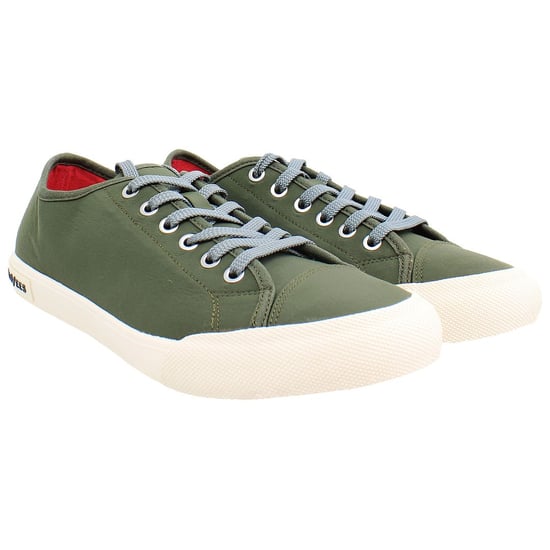 Seavees Army Issue Low Standard Womens Green Plimsolls - Image 2