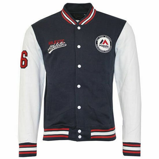 Majestic Athletics Baseball Mens Navy/White Bomber Jacket - Image 1