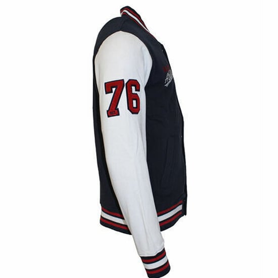 Majestic Athletics Baseball Mens Navy/White Bomber Jacket - Image 2