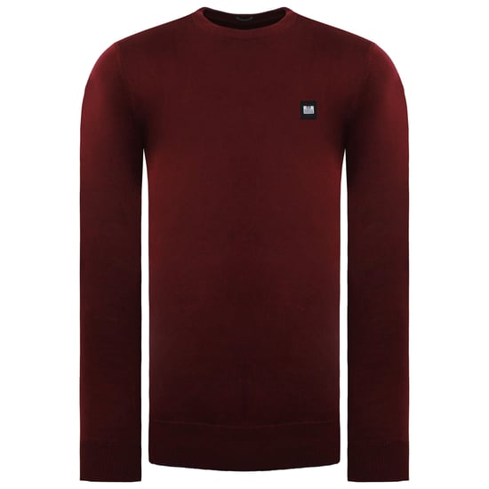 Weekend Offender Silver Mens Burgundy Sweater - Image 1