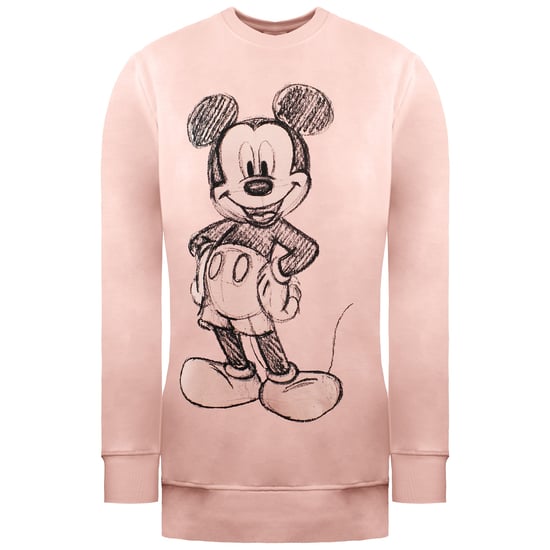 Disney Mickey Forward Sketch Womens Pink Sweater - Image 1