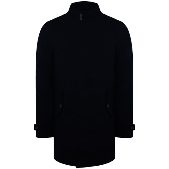 Ben Sherman Plain Mens Dark Navy Long Coat - Image 1