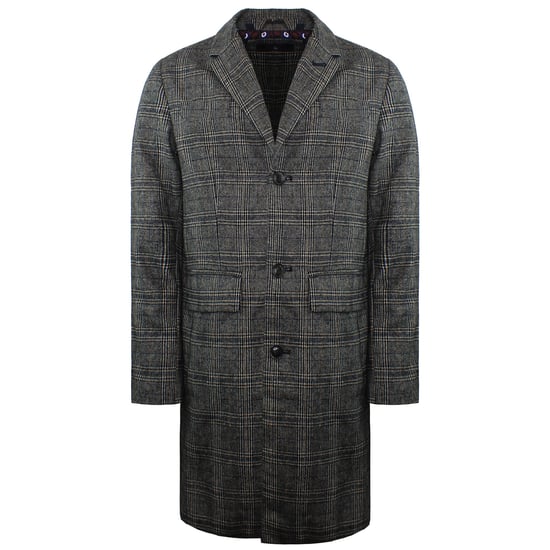 Ben Sherman Checkered Mens Brown Coat - Image 1