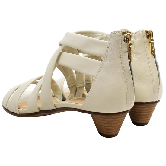 Clarks Mena Silk Womens White Sandal Heels - Image 3
