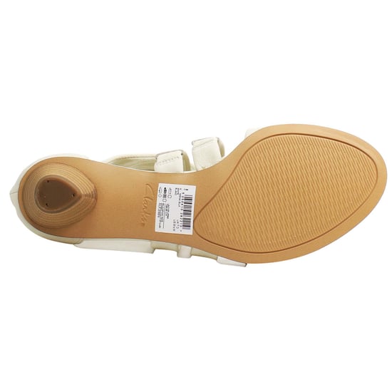 Clarks Mena Silk Womens White Sandal Heels - Image 5