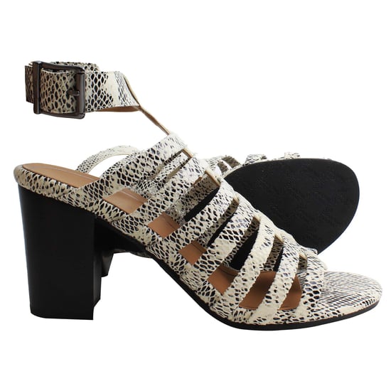 Vionic Perk Sami Snake Womens White/Black Heeled Sandals - Image 4
