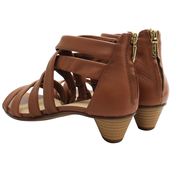 Clarks Mena Silk Womens Brown Sandal Heels - Image 3