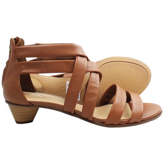 Clarks Mena Silk Womens Brown Sandal Heels - Image 4