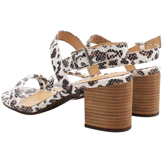 Vionic Paula Embossed Leopard Womens White/Brown Heeled Sandals - Image 3