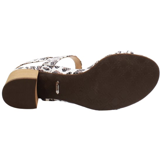 Vionic Paula Embossed Leopard Womens White/Brown Heeled Sandals - Image 5