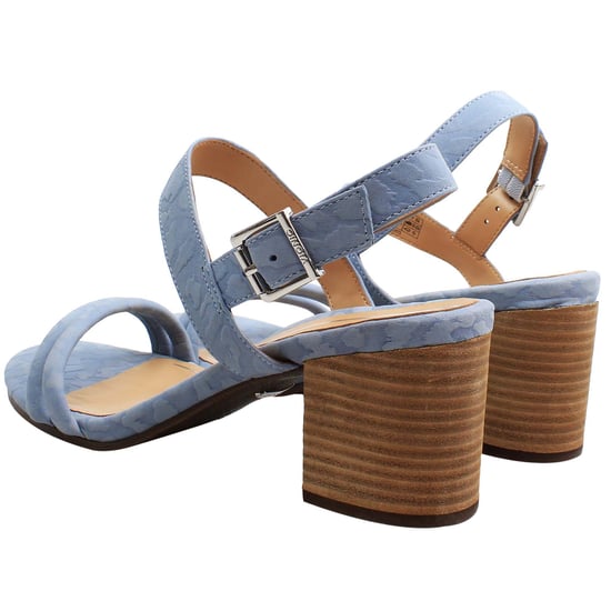 Vionic Paula Embossed Womens Blue Heeled Sandals - Image 3