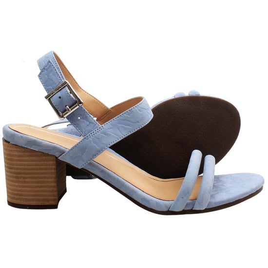 Vionic Paula Embossed Womens Blue Heeled Sandals - Image 4