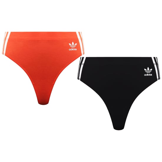 Adidas 2-Pack Womens Orange/Black Wide Side Thong - Image 1