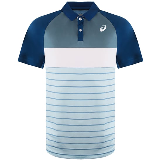 Asics Court Mens Blue Tennis Polo Shirt - Image 1
