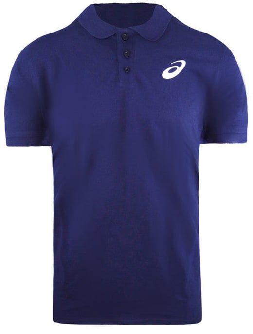 Asics Club Logo Mens Navy Polo Shirt - Image 1