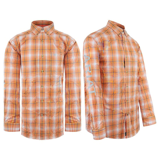 Ariat Wycliffe Mens Orange Shirt - Image 3