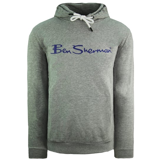 Ben Sherman Large Logo Mens Grey Marl Hoodie - Image 1