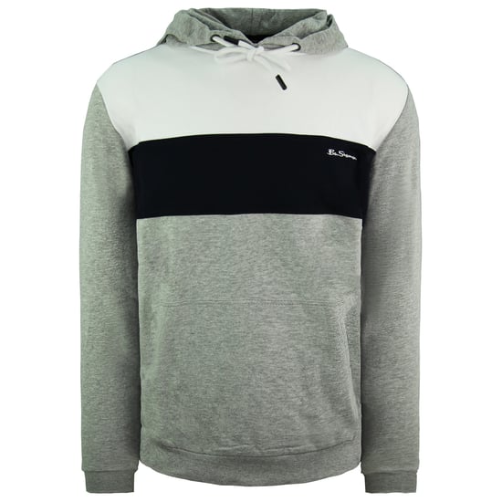 Ben Sherman Panelled Mens Grey Hoodie - Image 1
