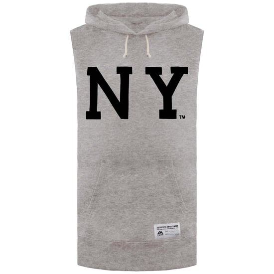 Majestic NY Topliss Mens Grey Sleeveless Hoodie - Image 1
