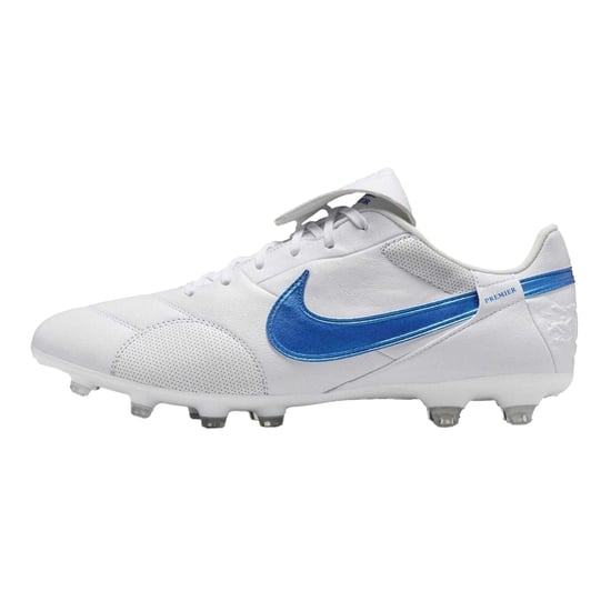 Nike Heren Premier 3 Classic Leather Firm Ground Voetbalschoenen (Wit/Blauw) - Image 2