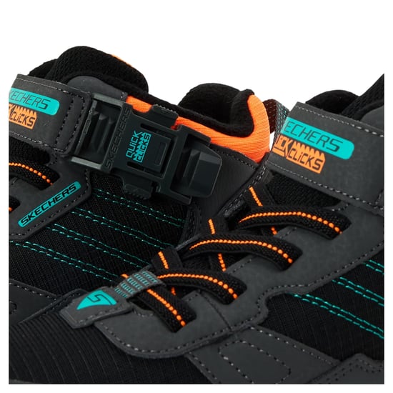 Skechers Lunnix-sportschoenen voor kinderen (Antracietgrijs/Zwart/Oranje) - Image 4