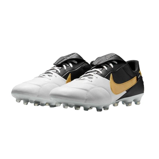 Nike Heren Premier 3 Classic Leather Firm Ground Voetbalschoenen (Wit/Zwart/Goud) - Image 5