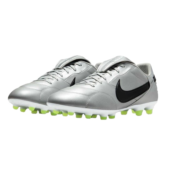 Nike Heren Premier 3 Classic Leather Firm Ground Voetbalschoenen (Zilver/Zwart) - Image 5