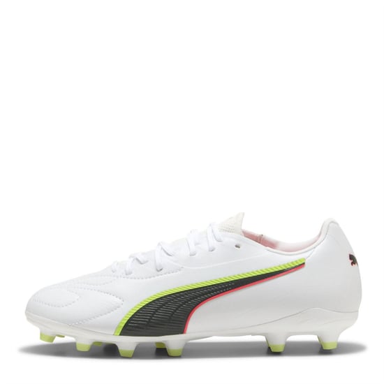 Puma Voetbalschoenen voor kinderen, model King Match, voor harde ondergrond (Wit, Rood) - Image 2