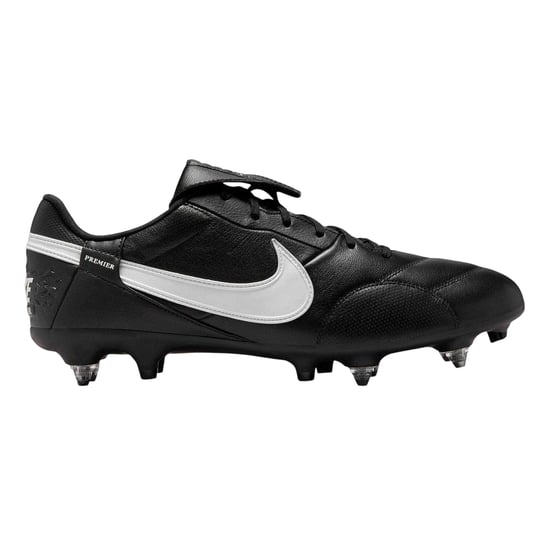Nike Unisex voetbalschoenen voor volwassenen van hoogwaardig leer met omgeslagen tong, geschikt voor zachte ondergrond (Zwart, Wit) - Image 1