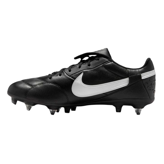 Nike Unisex voetbalschoenen voor volwassenen van hoogwaardig leer met omgeslagen tong, geschikt voor zachte ondergrond (Zwart, Wit) - Image 3
