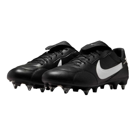 Nike Unisex voetbalschoenen voor volwassenen van hoogwaardig leer met omgeslagen tong, geschikt voor zachte ondergrond (Zwart, Wit) - Image 5