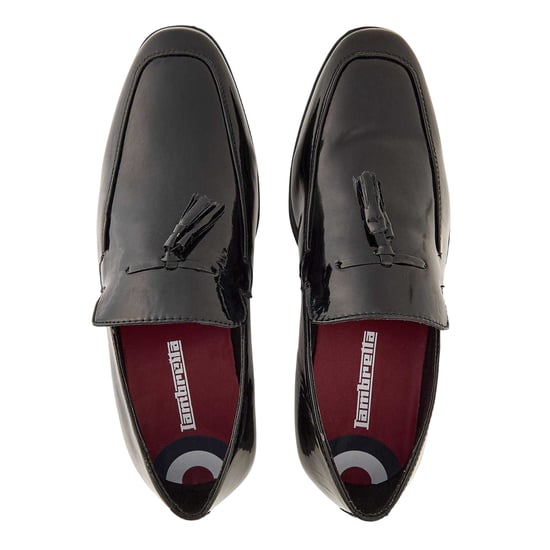 Lambretta Mens Leather Tassel Formal Loafers (Black) - Image 3