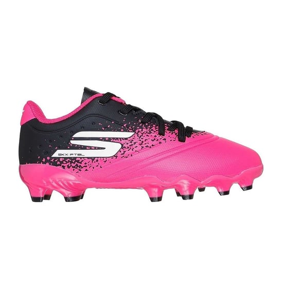 Skechers Stevige grondvoetbalschoenen voor kinderen (Zwart/roze) - Image 1