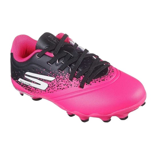 Skechers Stevige grondvoetbalschoenen voor kinderen (Zwart/roze) - Image 5