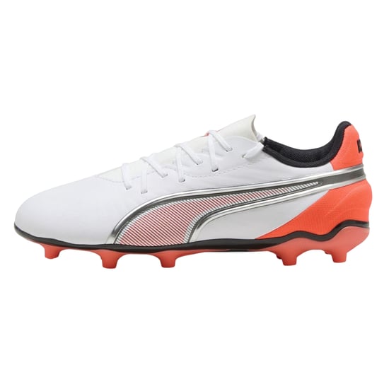 Puma Voetbalschoenen voor kinderen, model King Match, voor harde ondergrond (Wit, Rood) - Image 2