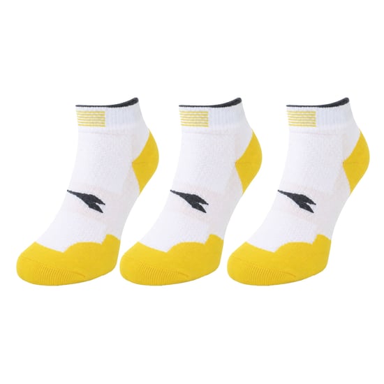Diadora 3-Pack White/Yellow Crew Socks - Image 1