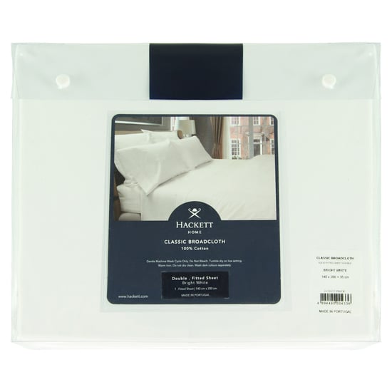 Hackett Home Classic Solid Fitted White Double Sheet - Image 2