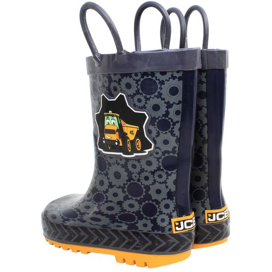 JCB Wade Kids Navy Wellington Boots - Image 3