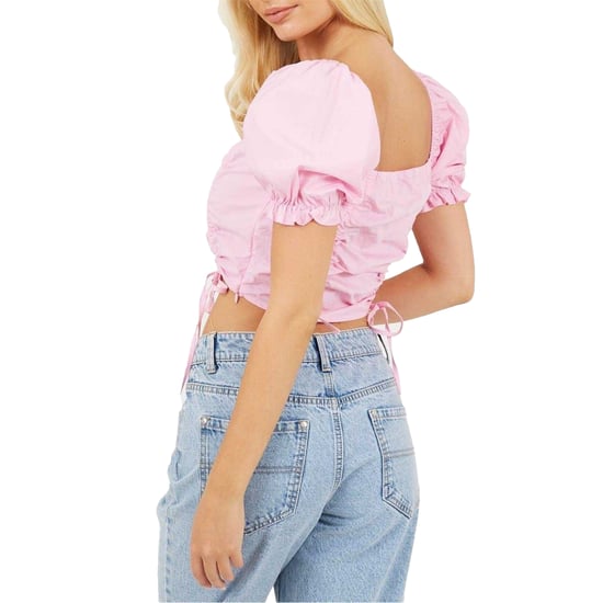 Brave Soul Crop-top met pofmouwen voor dames (Roze) - Image 2